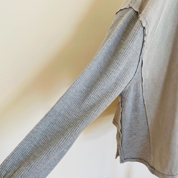 DRESS UP Vintage Wash Oversized Top with Raw Edge Details - Picture 11 of 13